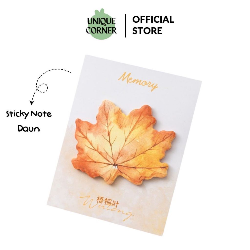 

UQ - (30 Lembar) Sticky Notes Leaf Aesthetic Post-it Motif Daun Memo Sekolah Kantor SN8010