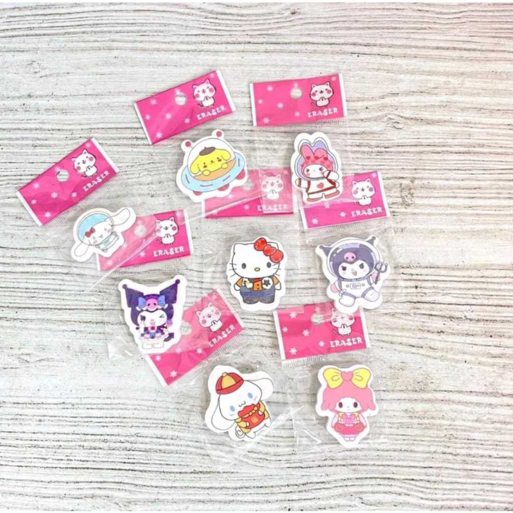 

Penghapus Karet Gepeng Rubber Eraser Sanrio SanX Cinnamoroll Kuromi Pompurin Hello Kitty My Melody Cute Setip Anak TK SD SMP SMA