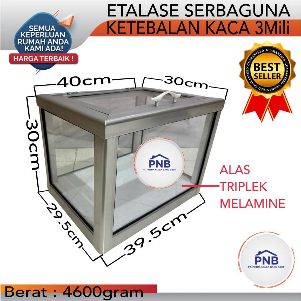 Etalase Kaca Buah Kristal Display Serbaguna