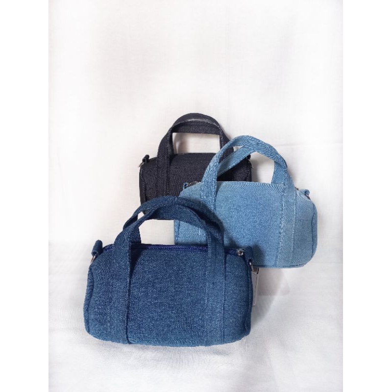 Tas Corry Denim Sling Bag Tas Wanita Slingbag Shoulder Bag Simpel Denim Lucu Warna Black Medium Blue