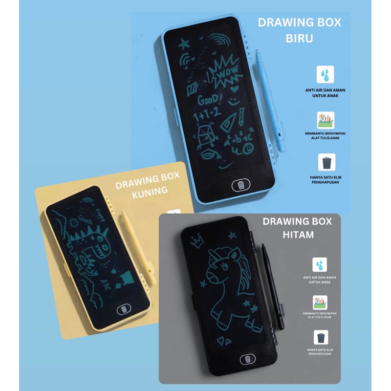 

Drawing Box Kotak Pensil Dan Papan Coret Kreatif Anak Dengan Digital Pad Edukasi