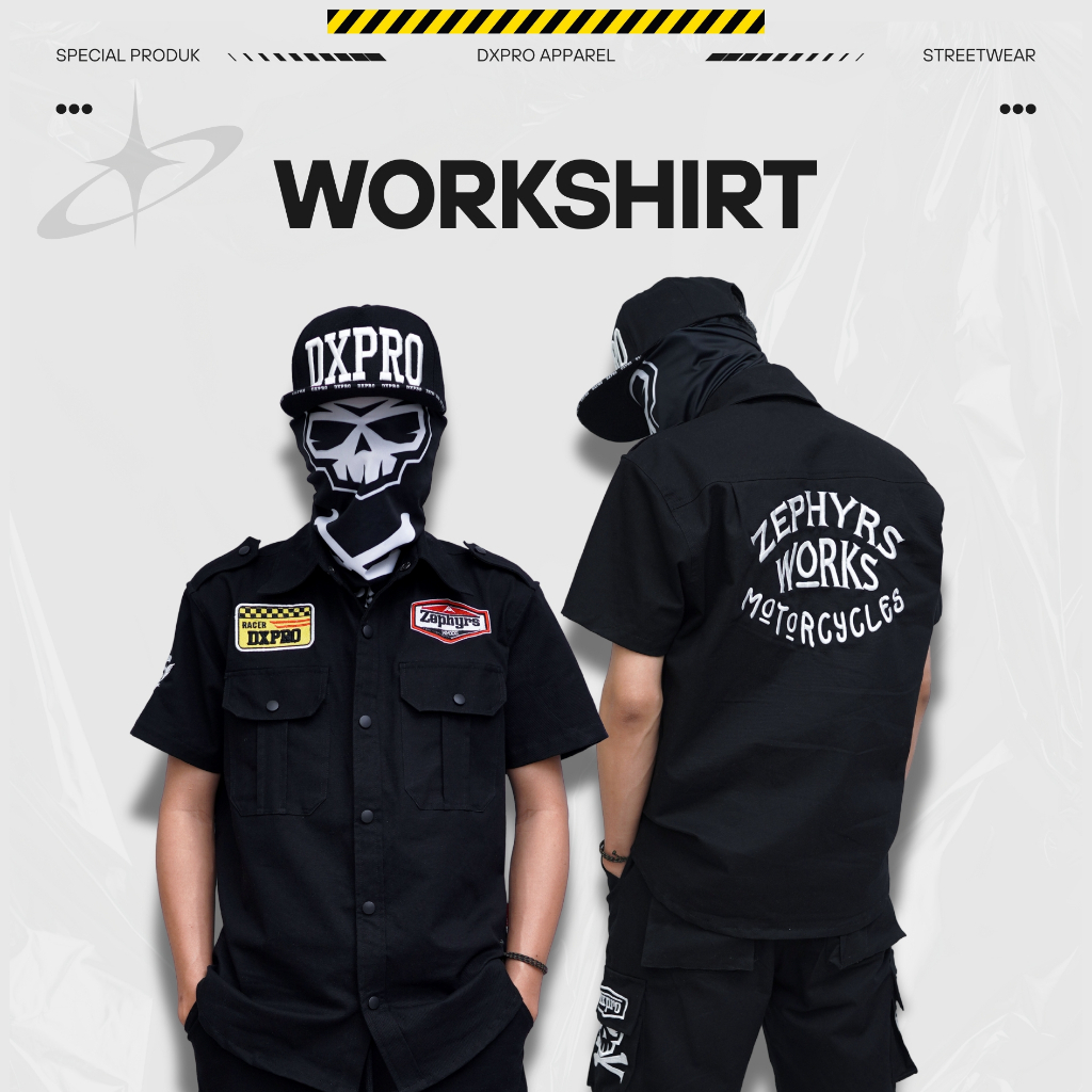 Kemeja Workshirt Dxpro Apparel Bordir American Cotton Drill