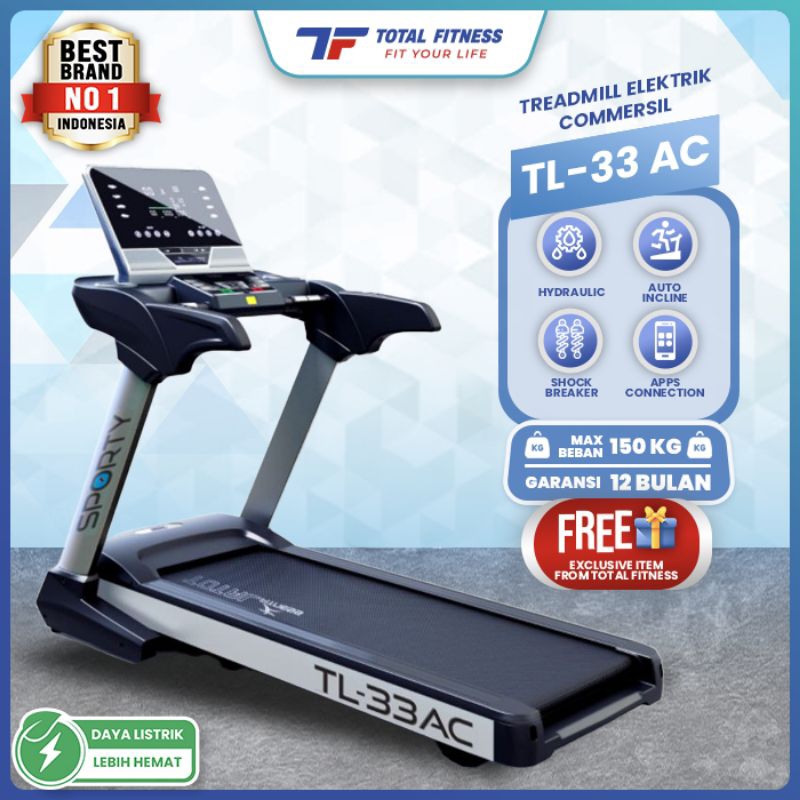 Treadmill Elektrik Electric Commersial TL 33AC Total Fitnes komersil TL 33 Ac