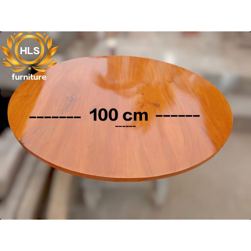papan kayu daun meja bulat Diameter 100*2cm