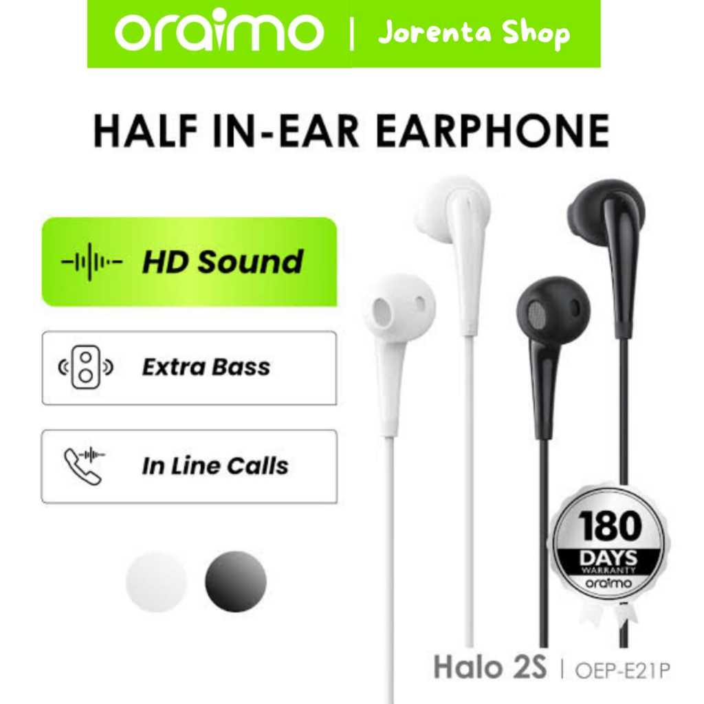 ORAIMO OEP E21P HALO 2S HEADSET BASS MELODIOUS SOUND WITH MIC ORIGINAL GARANSI