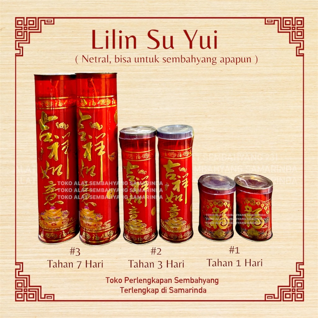 Lilin Su Yui Merah / Sembahyang Buddha / Tahan Lama Premium Quality