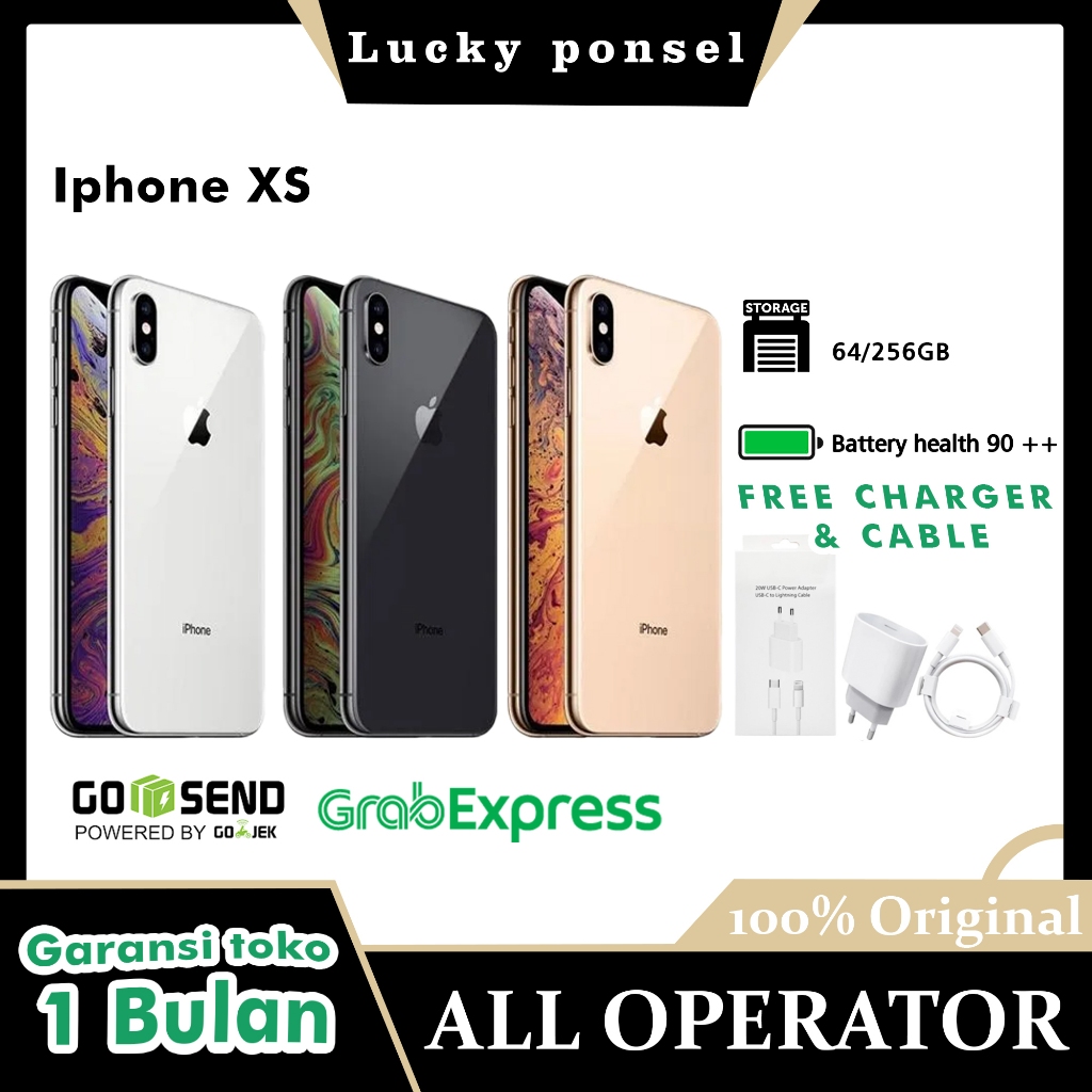 IPHONE XS 64GB/256GB  LIKE NEW/GARANSI 1BULAN/MULUS/FULLSETT/ORIGINAL