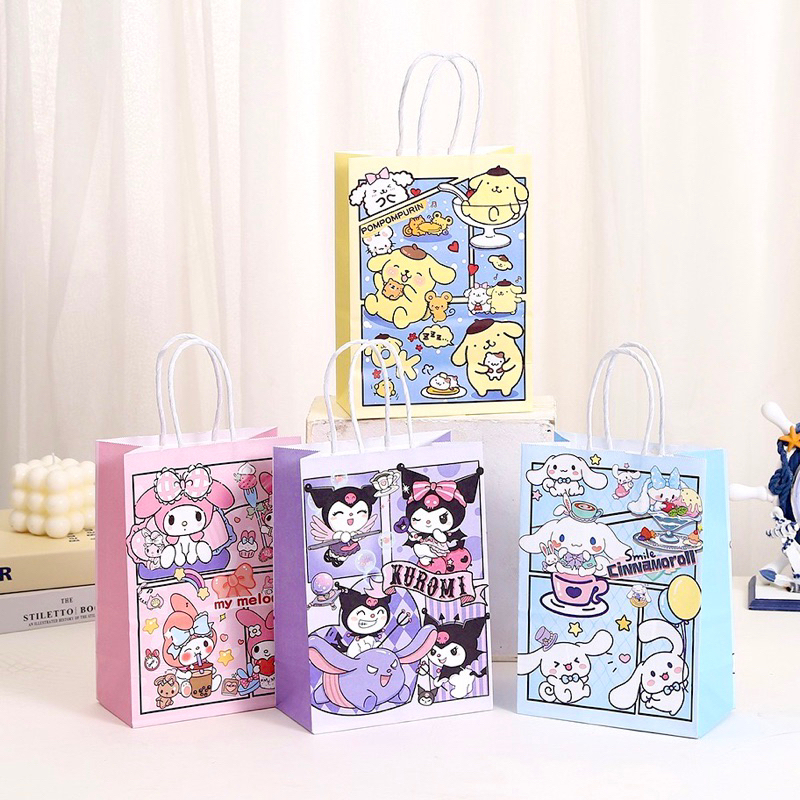 

Paperbag MOTIF SANRIO TAS KERTAS JINJING Sanrios Anime Kuromi Melody Cinnamoroll UK L1227/664B
