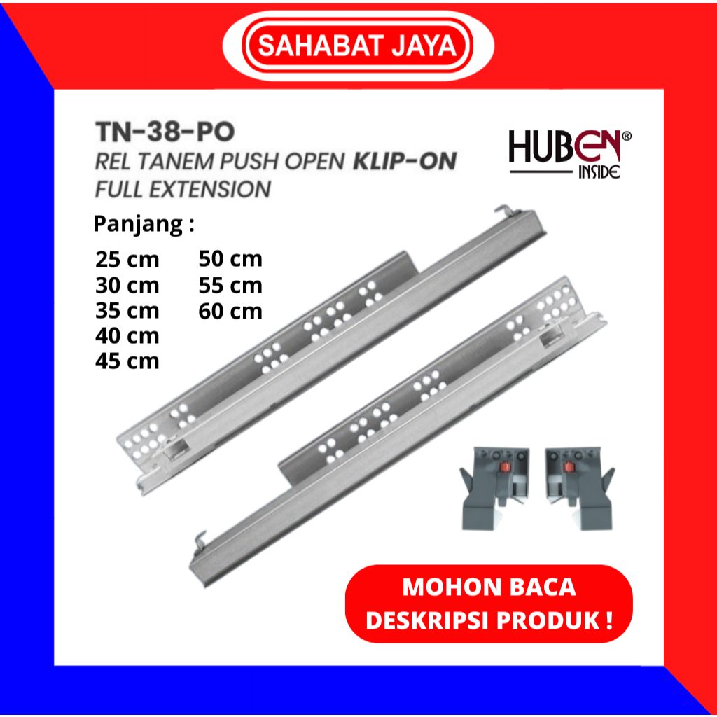 HUBEN Rel Laci Tanem Tanam Tandem TN 38 Push Open Klip On Full Extension