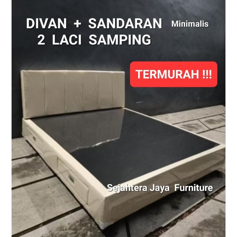 SET Divan Sandaran Minimalis + 2 Laci Premium
