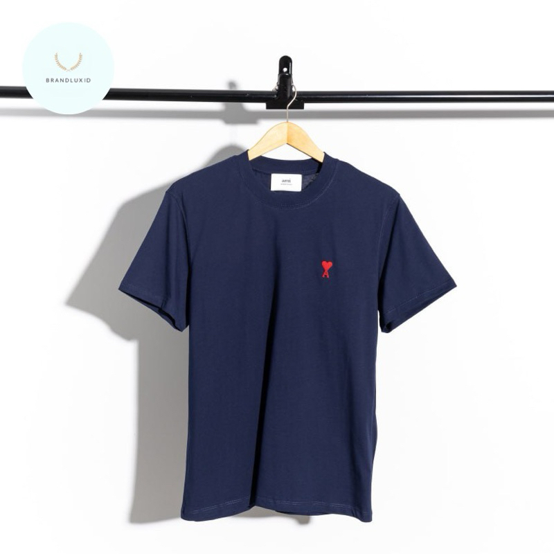 Ami Paris Red ami de coeur boxy fit tshirt