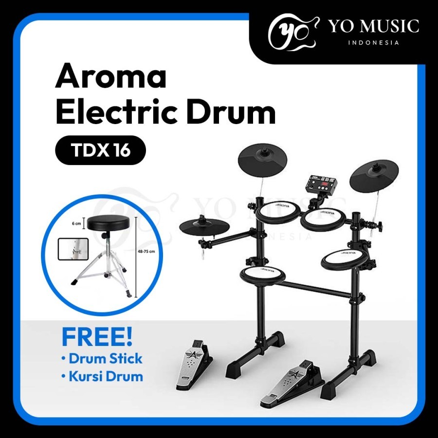 Aroma TDX16 TDX-16 Digital Drum Kit Electrik & Drum Aroma Tdx 16