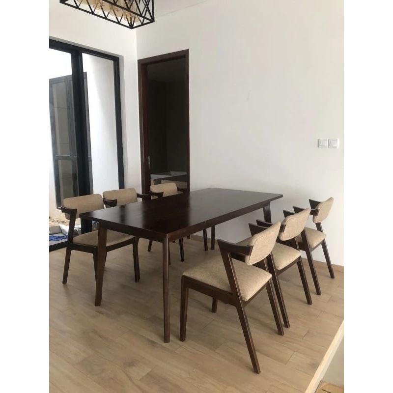 set meja makan 6 kursi jati