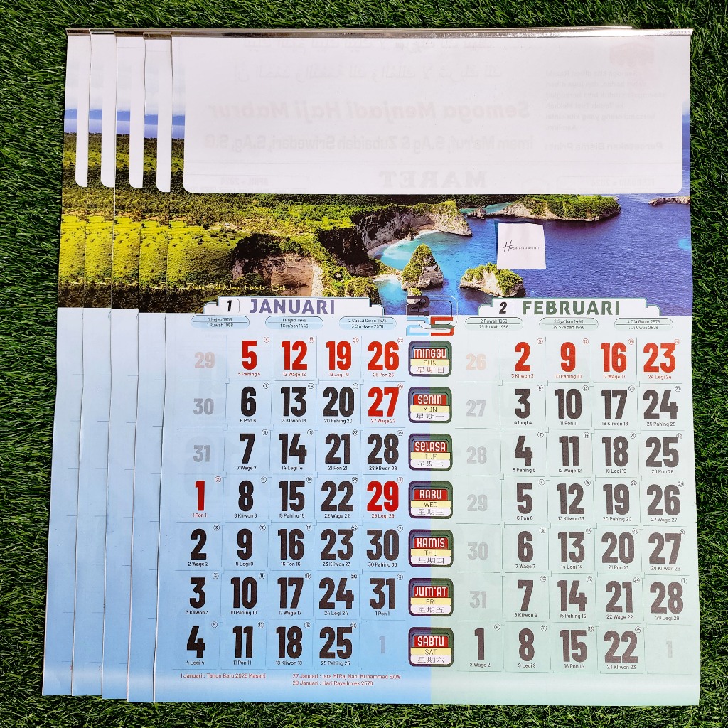 

KALENDER KERJA PEMANDANGAN JUMBO DAURULANG KERTAS HVS 2025 / KALENDER TERBARU 2025