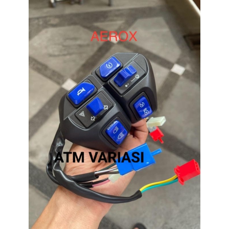 SAKLAR AEROX DAN MIO ORIGINAL HOLDER SET KANAN KIRI AEROX 155 DAN MIO PLUS SAKLAR HAZARD DAN ON OFF 