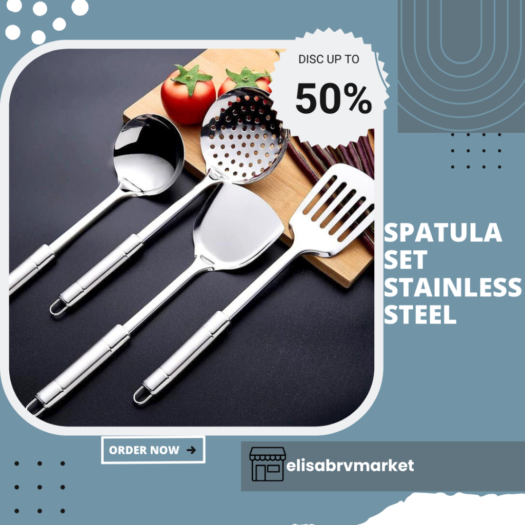 SPATULA SET STAINLESS STEEL|Spatula Set Isi 4 Pcs Spatula Sutil Stainless Steel