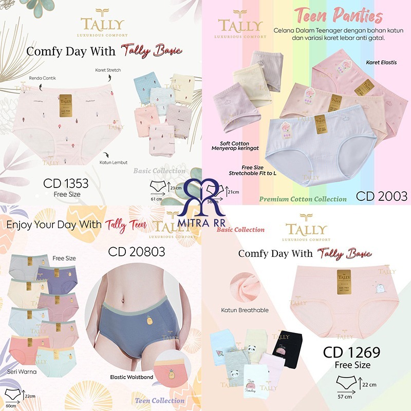 Tally Celana Dalam Remaja Cewek 2003 1353 | CD Cewek Teenager Katun Fit to L