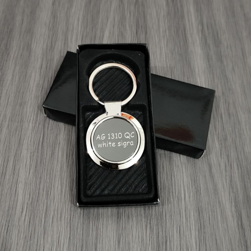 Gantungan Kunci GKC-01 Bulat | Keychain Rumah, Mobil, Motor Metal Chrome Bisa Custom Nama/Logo