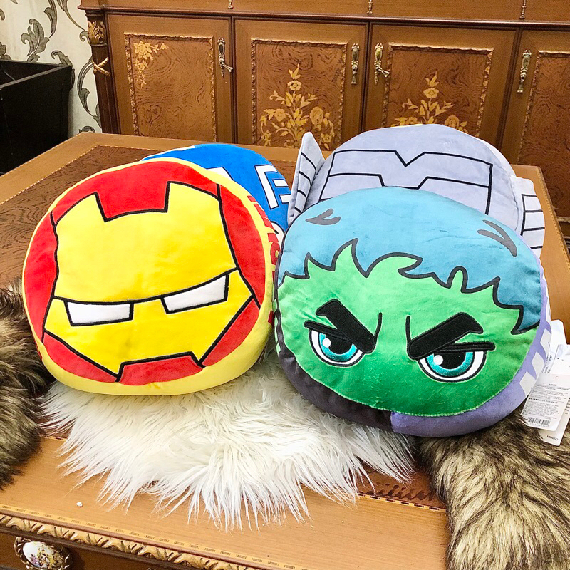 Boneka Bantal AVENGERS “HULK, CAPTAIN AMERIKA, IRONMAN, THOR” ( MARVEL X MINISO ) New Tag Original