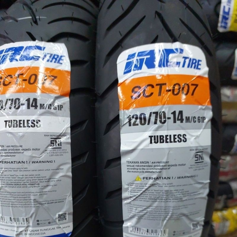 BAN LUAR  IRC UKURAN RING 14 120/70 SCT -007