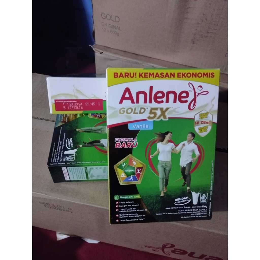 

Anlene gold 5x susu dewasa 170 gr vanila EXP 21 Feb 2026