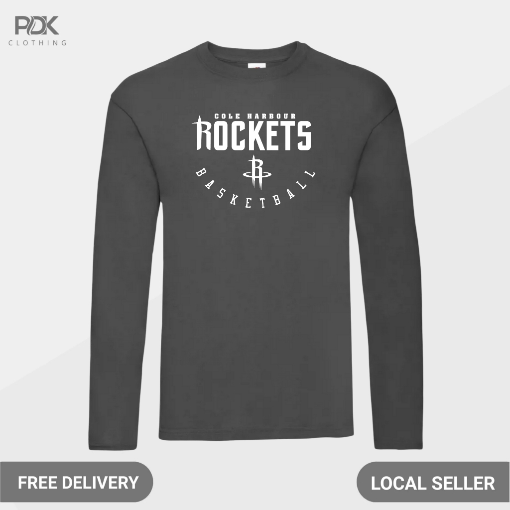 Kaos Pria Baju Lengan Panjang Cole Harbour Rockets Basketball