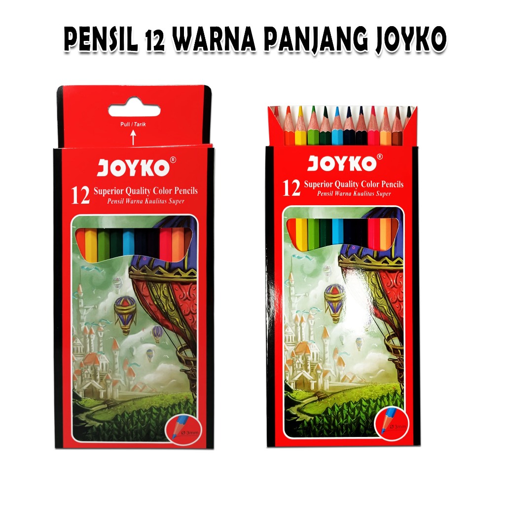 

pensil 12 warna panjang joyko cp-100 / 12 warna / 1 set