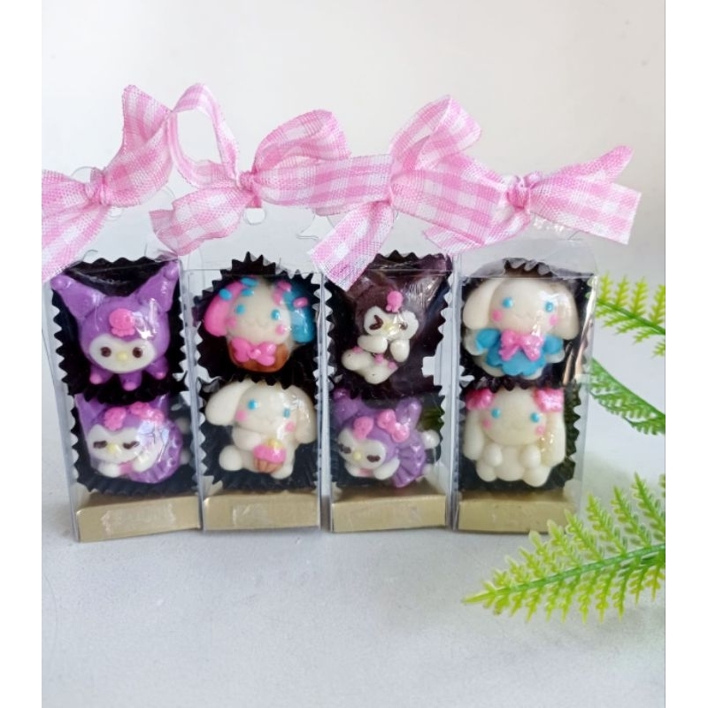 

(min 5pack) Coklat souvenir isi 2, cinnamoroll kuromi HK melody dino spongebob