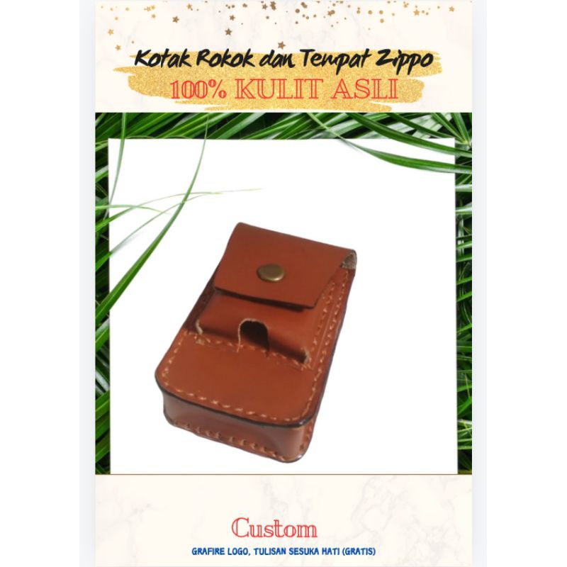Kotak Rokok dan Tempat Zippo Kulit Asli