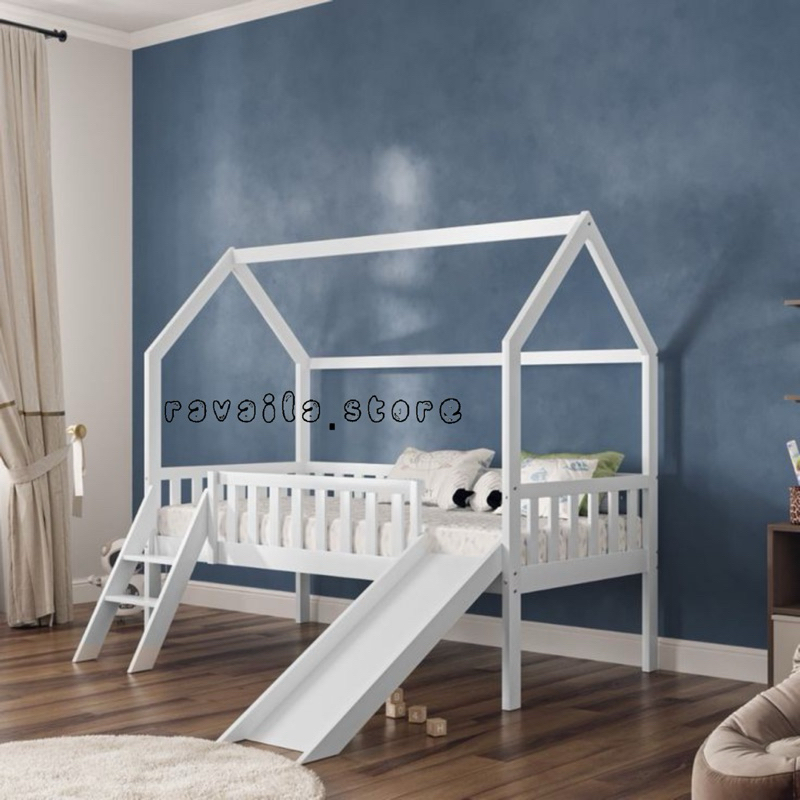 Tempat tidur anak prosotan dipan anak bentuk rumah