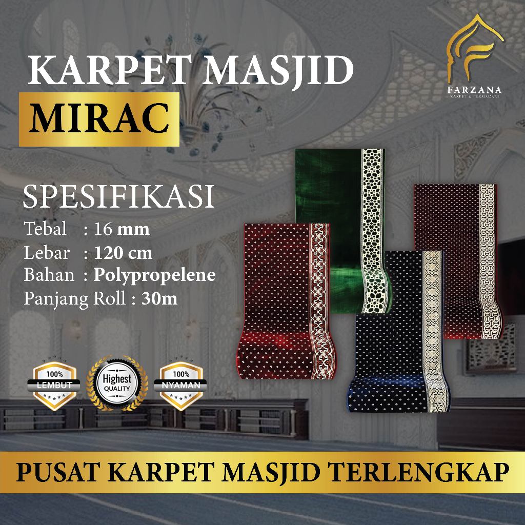 Karpet Masjid Sajadah MIRAC Import Turki
