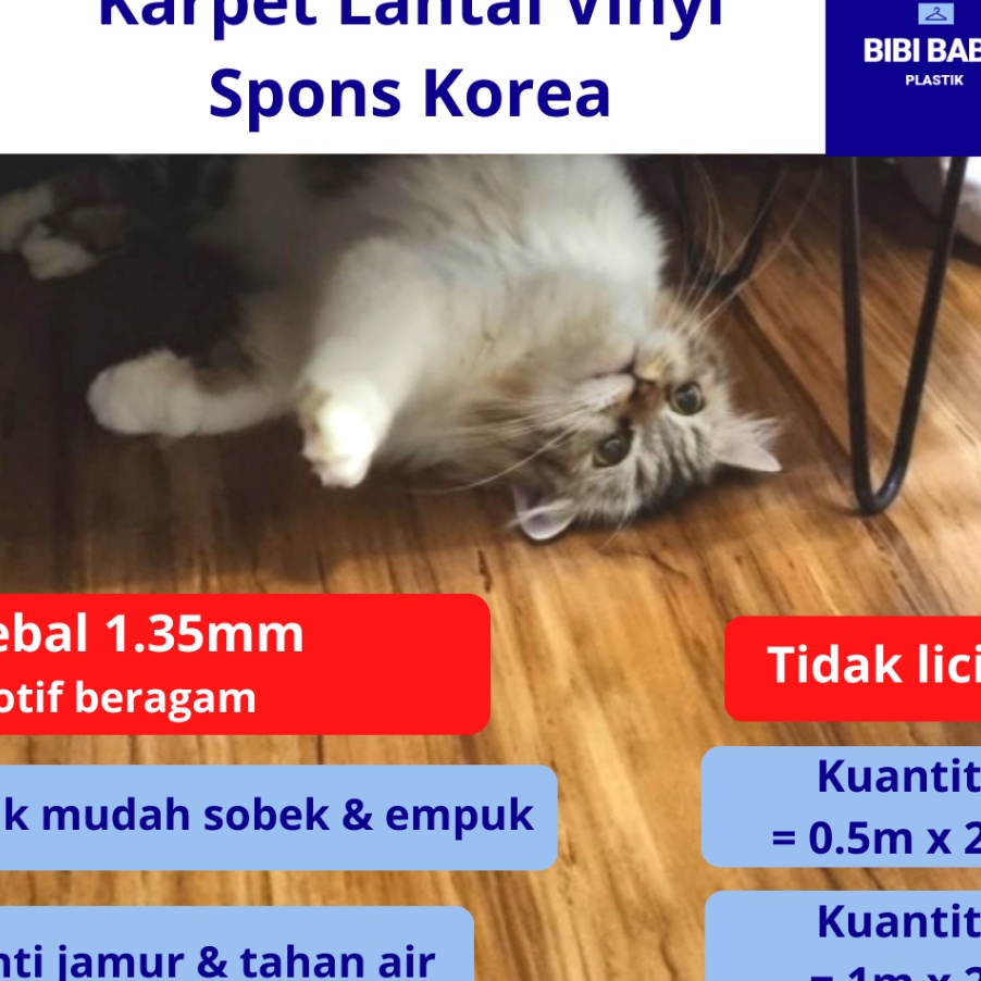 SEGERA DAPATKAN Karpet Lantai Vinyl Meteran Spons Tebal 135 mm  Import Korea  Motif Kayu