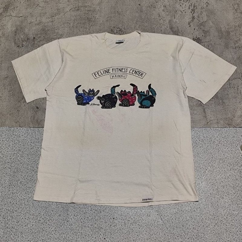 Baju kaos vtg vintage crazy shirt XL putih