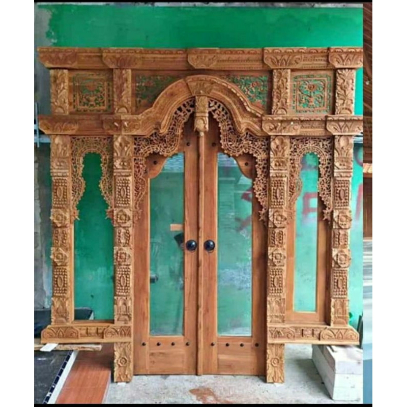 pintu gebyok Jawa/pintu gebyok modern ful kayu jati ukir jepara