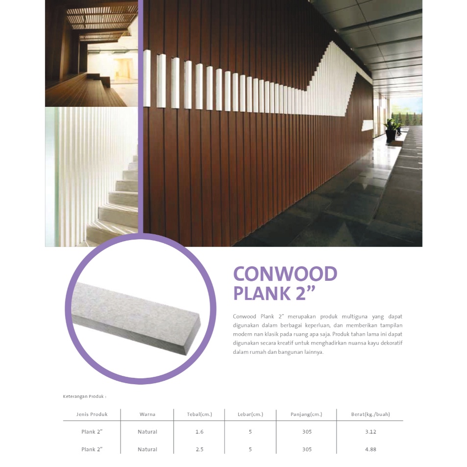 Conwood plank 2 5 x 35 x 25 mm  Papan conwood  dinding kayu