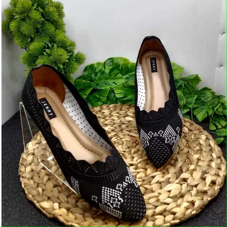 sepatu wanita balet rajut impor