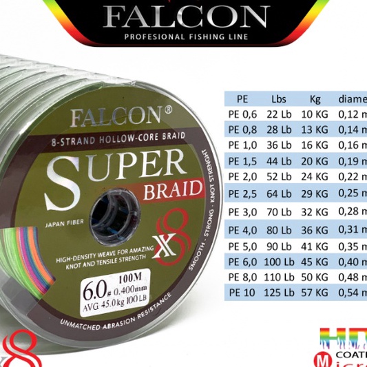 FG2 Senar PE X8 Falcon BRAID 1M connecting