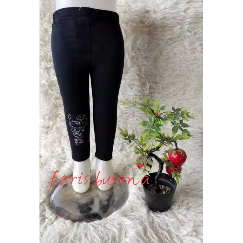 Legging anak perempuan 6bln-5th bahan kaos motif manik