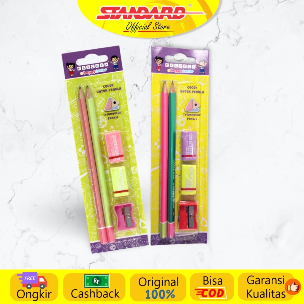 

1 Set Pensil Standard Blister Happy Junior Triangular