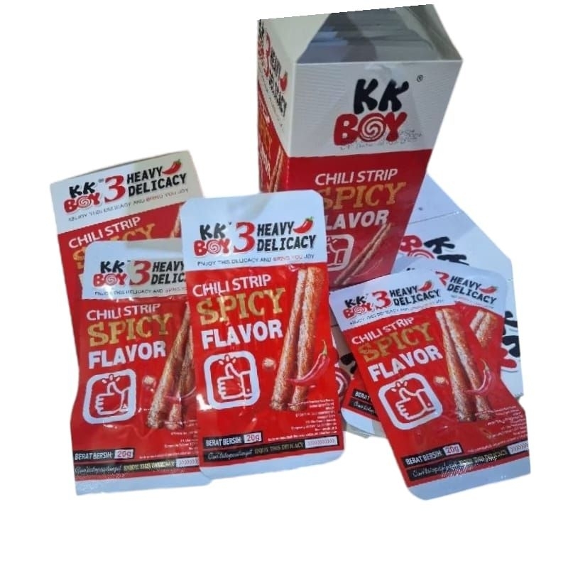 

Snack Cemilan Latiao KK Boy Chili Strip Spicy Flavor Box isi 20 pcs