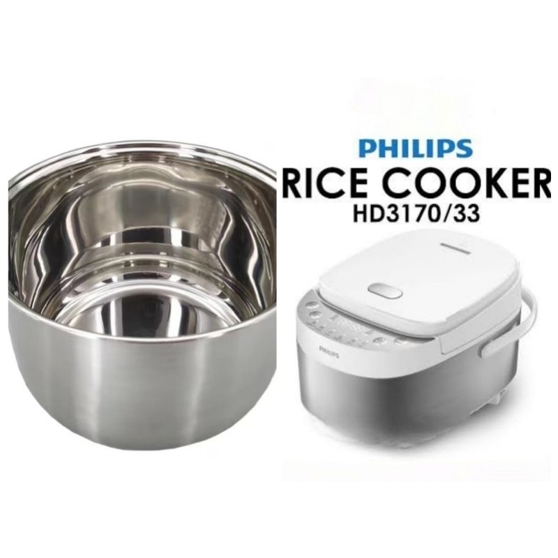 (PANCI SAJA) Panci Innerpot Stainless Steel Utk Rice Cooker Philips HD 3170/33