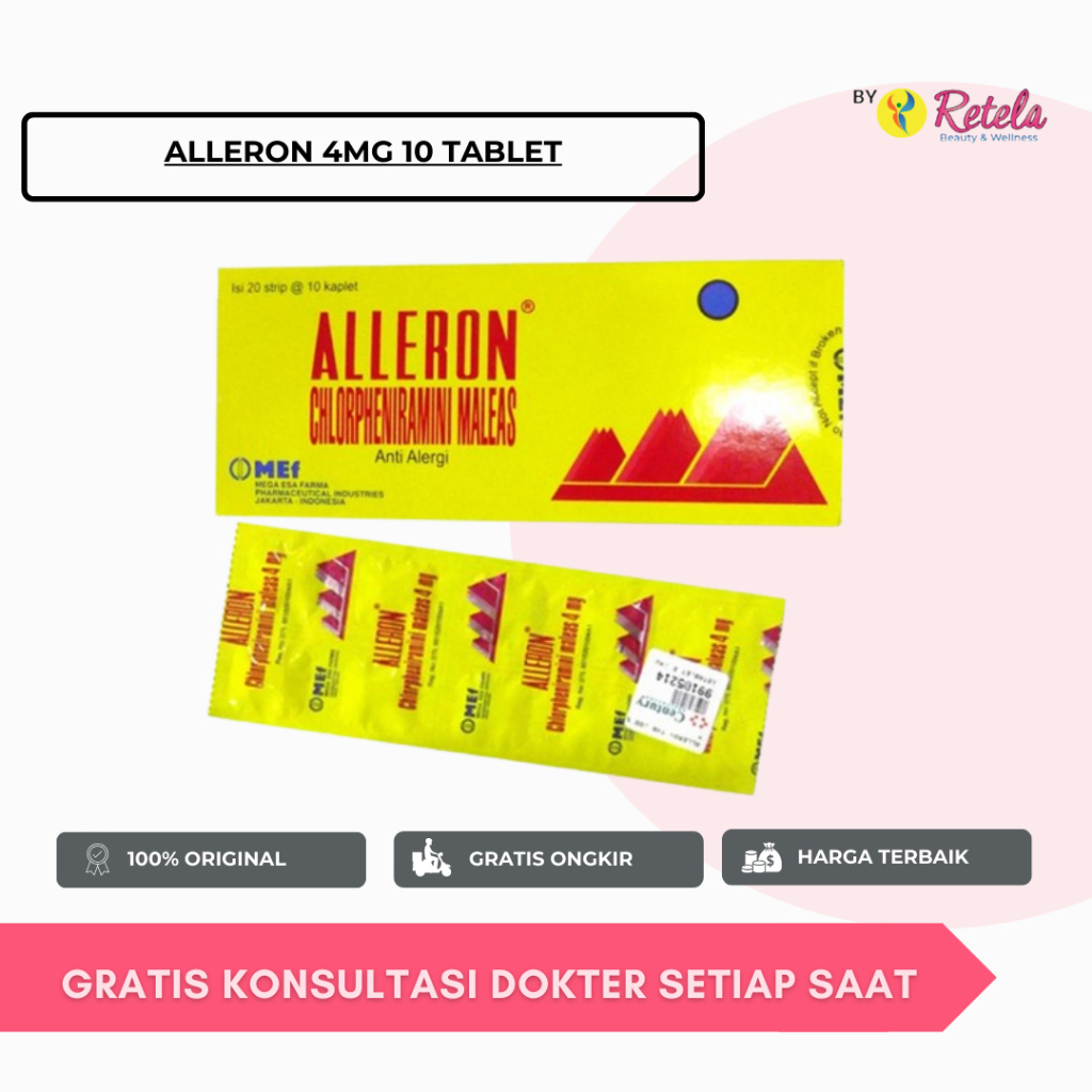 ALLERON 4MG 1 STRIP 10 TABLET / CTM / CHLORPHENIRAMINE MALEAT