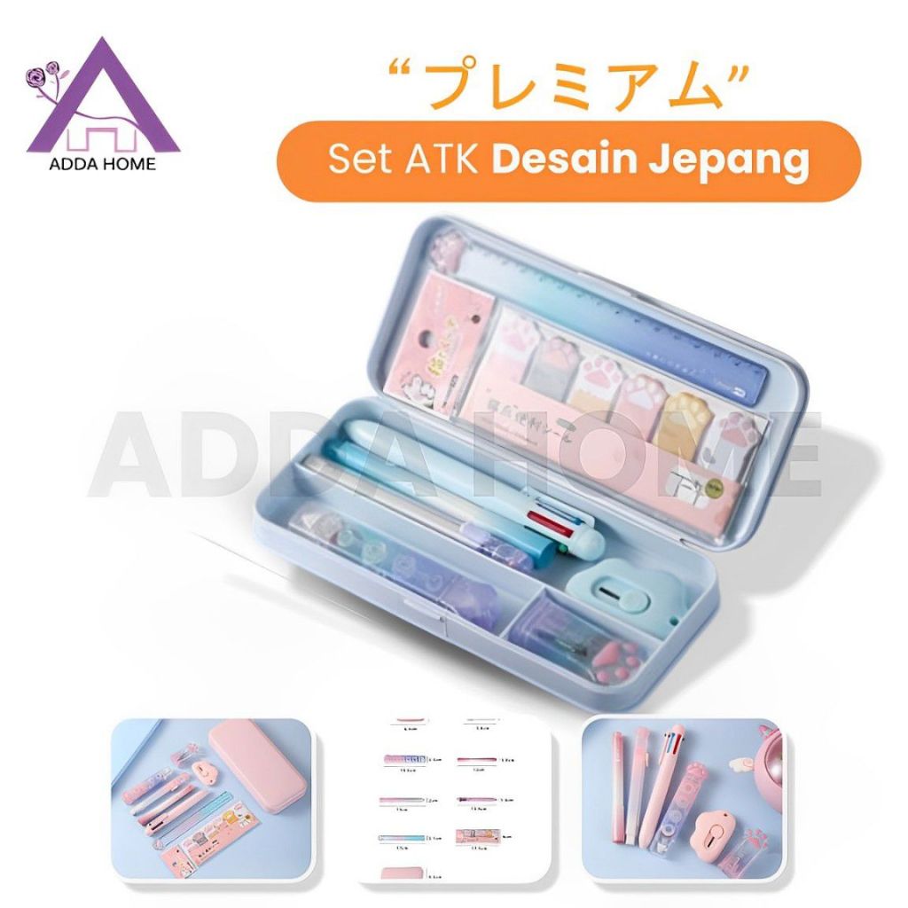 

Kotak Tempat Pensil Dengan Penggaris Pulpen Cutter Hadian Anak