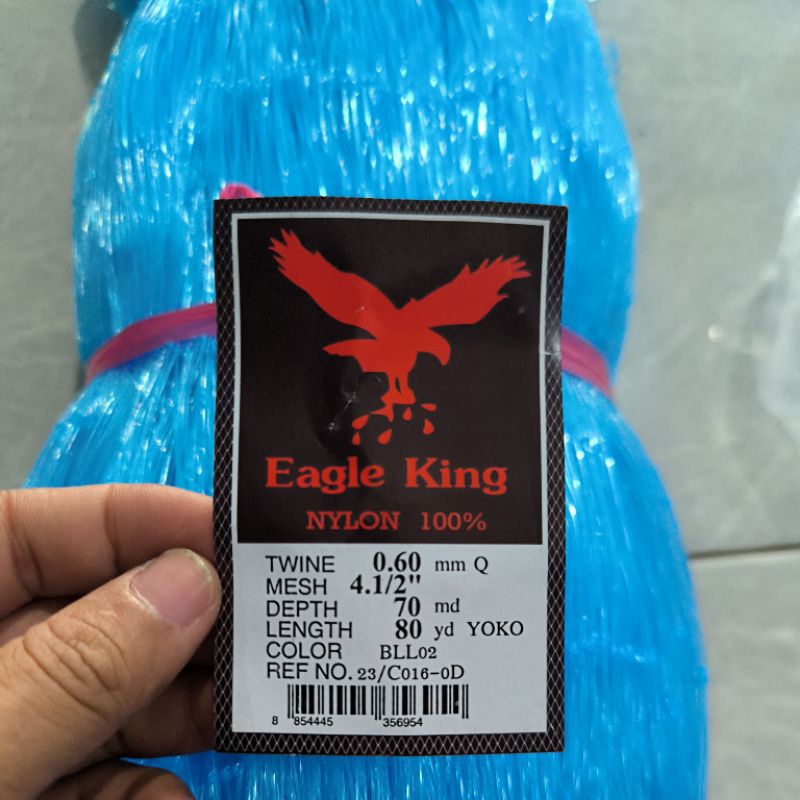 Jaring ikan import 0.60 4½ inchi 70md/80yds Yoko eagle king biru pukat ikan jaring ikan besar