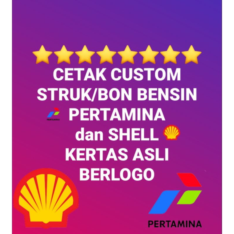 Print Cetak Custom Struk Nota Bon SPBU Pertamina Shell Kertas Thermal Berlogo Berkualitas