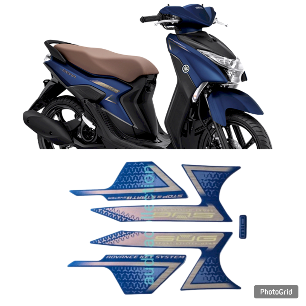 Sticker striping body motor yamaha gear 125 2024 s matteblue