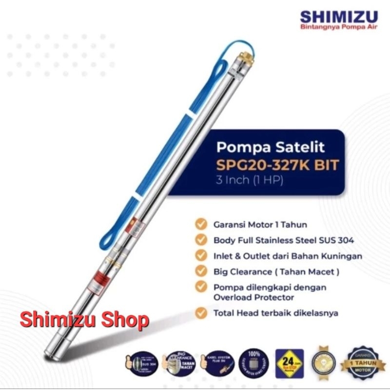 POMPA SUBMERSIBLE PUMP SHIMIZU POMPA SATELIT SHIMIZU SPG20 327K BIT 3 INCH (1 HP)