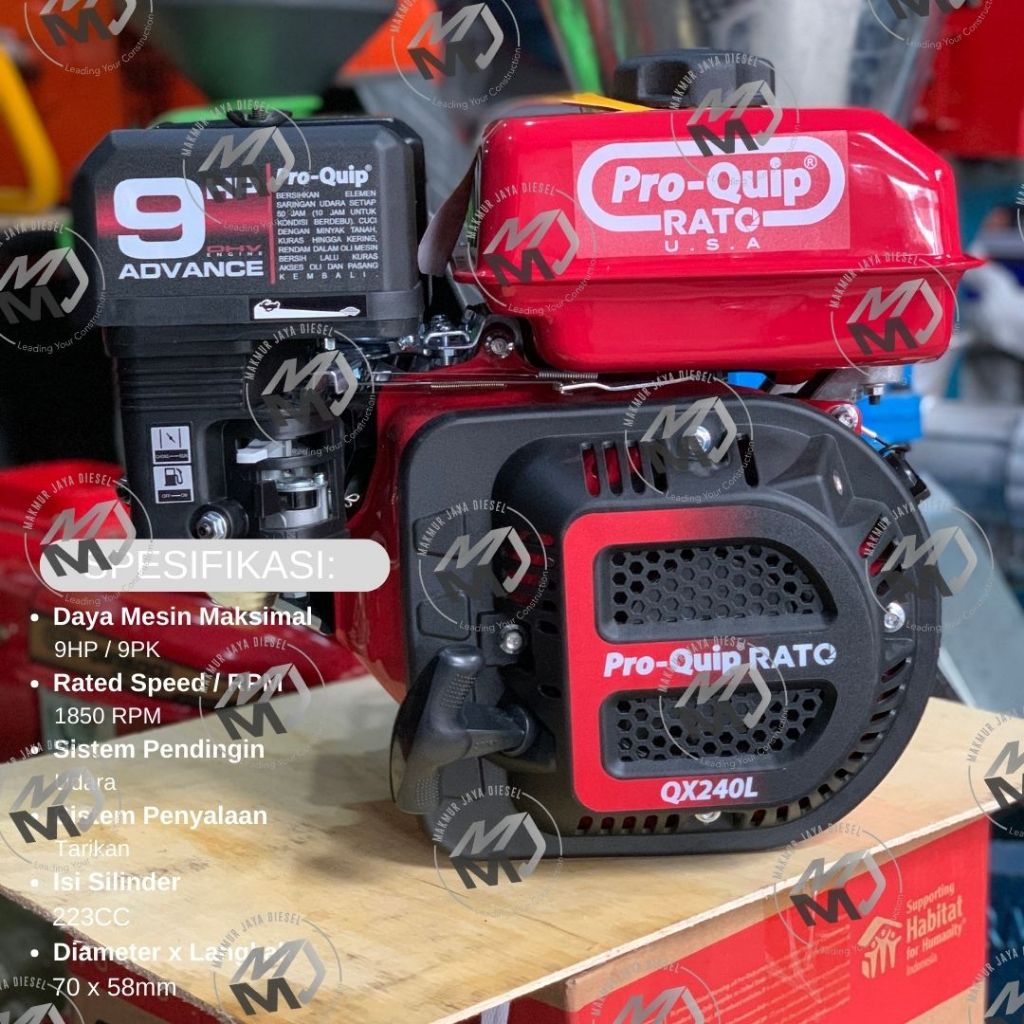 Engine Putaran Lambat Pro-Quip USA QX240L -  9HP