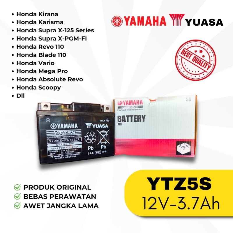 AKI YAMAHA YUASA YTZ5S KERING,AKI VIXION,XEON,VARIO110,BEAT,DLL