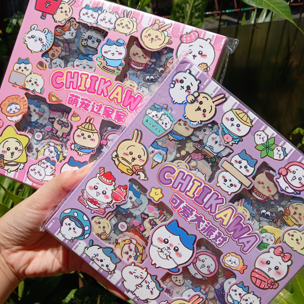 

CHIIKAWA stiker box lucu anak 100pcs hadiah kreatif & edukatif beragam tema kartun gemas - mimimoist